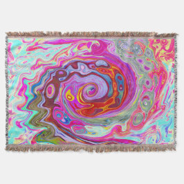 Groovy Abstrakt Retro Hot Pink und Blue Swirl Decke