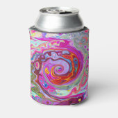 Groovy Abstrakt Retro Hot Pink und Blue Swirl Dosenkühler (Kanne Rückseite)