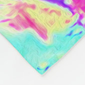 Groovy Abstrakt Retro Hot Pink und Blue Swirl Fleecedecke (Ecke)