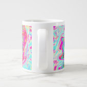 Groovy Abstrakt Retro Hot Pink und Blue Swirl Jumbo-Tasse (Rückseite)