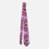 Groovy Abstrakt Retro Hot Pink und Blue Swirl Krawatte (Rückseite)