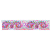 Groovy Abstrakt Retro Hot Pink und Blue Swirl Kurzer Tischläufer (Horizontal)