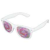 Groovy Abstrakt Retro Hot Pink und Blue Swirl Partybrille (Schrägansicht)