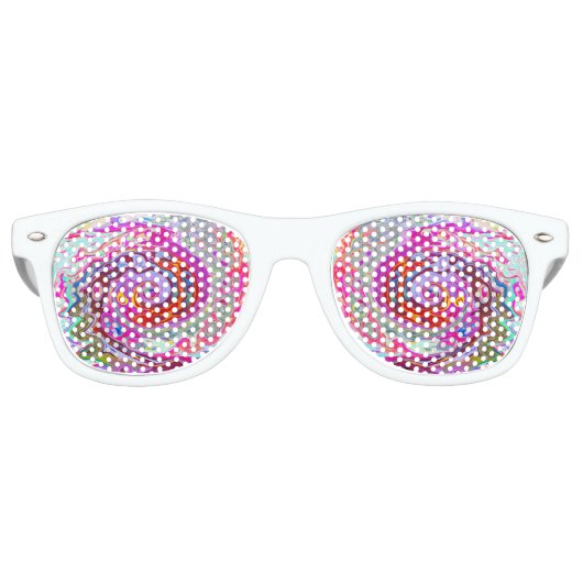 Groovy Abstrakt Retro Hot Pink und Blue Swirl Partybrille (Vorderseite)