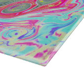 Groovy Abstrakt Retro Hot Pink und Blue Swirl Schneidebrett (Ecke)