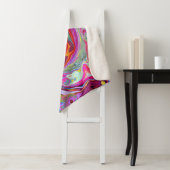 Groovy Abstrakt Retro Hot Pink und Blue Swirl Sherpadecke (Beispiel)