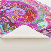 Groovy Abstrakt Retro Hot Pink und Blue Swirl Sherpadecke (3/4)