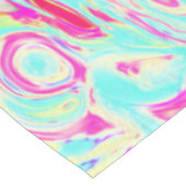 Groovy Abstrakt Retro Hot Pink und Blue Swirl Tischdecke (Schrägansicht)