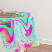 Groovy Abstrakt Retro Hot Pink und Blue Swirl Tischdecke (Beispiel)