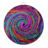 Groovy Abstrakt Retro Magenta Dark Rainbow Swirl Dartscheibe (vorne)