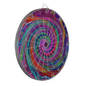 Groovy Abstrakt Retro Magenta Dark Rainbow Swirl Dartscheibe (Vorderseite Links)