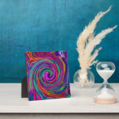 Groovy Abstrakt Retro Magenta Dark Rainbow Swirl Fotoplatte (InSitu)