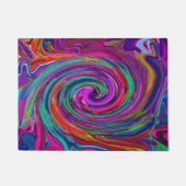 Groovy Abstrakt Retro Magenta Dark Rainbow Swirl Fußmatte (Vorderseite)