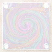 Groovy Abstrakt Retro Magenta Dark Rainbow Swirl Glasuntersetzer (Rückseite)
