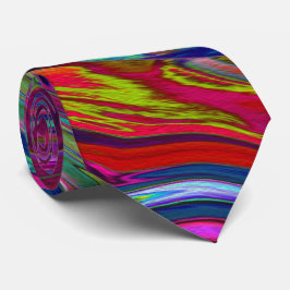 Groovy Abstrakt Retro Magenta Dark Rainbow Swirl Krawatte