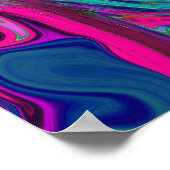 Groovy Abstrakt Retro Magenta Dark Rainbow Swirl Poster (Ecke)