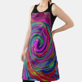 Groovy Abstrakt Retro Magenta Dark Rainbow Swirl Schürze (InSitu)