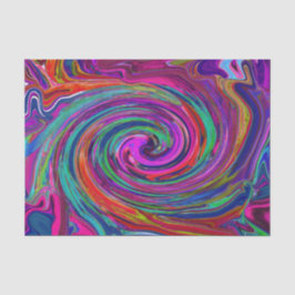 Groovy Abstrakt Retro Magenta Dark Rainbow Swirl Seidenpapier