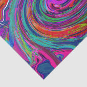 Groovy Abstrakt Retro Magenta Dark Rainbow Swirl Seidenpapier (Ausschnitt)
