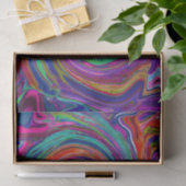 Groovy Abstrakt Retro Magenta Dark Rainbow Swirl Seidenpapier (Geschenk)