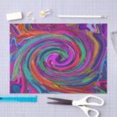 Groovy Abstrakt Retro Magenta Dark Rainbow Swirl Seidenpapier (Handwerk)
