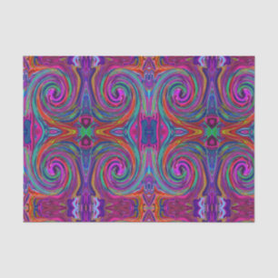 Groovy Abstrakt Retro Magenta Dark Rainbow Swirl Seidenpapier