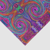 Groovy Abstrakt Retro Magenta Dark Rainbow Swirl Seidenpapier (Ausschnitt)