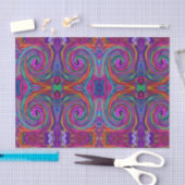 Groovy Abstrakt Retro Magenta Dark Rainbow Swirl Seidenpapier (Handwerk)