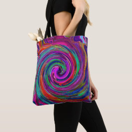 Groovy Abstrakt Retro Magenta Dark Rainbow Swirl Tasche