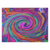 Groovy Abstrakt Retro Magenta Dark Rainbow Swirl Tischdecke (Vorderseite (Horizontal))