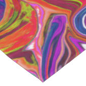 Groovy Abstrakt Retro Magenta Dark Rainbow Swirl Tischdecke (Schrägansicht)