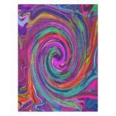 Groovy Abstrakt Retro Magenta Dark Rainbow Swirl Tischdecke (Vorderseite)