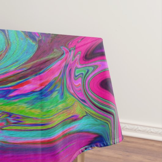 Groovy Abstrakt Retro Magenta Dark Rainbow Swirl Tischdecke (Beispiel)