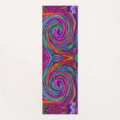 Groovy Abstrakt Retro Magenta Dark Rainbow Swirl Yogamatte (Vorderseite)