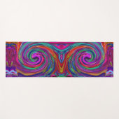Groovy Abstrakt Retro Magenta Dark Rainbow Swirl Yogamatte (Vorderseite (Horizontal))