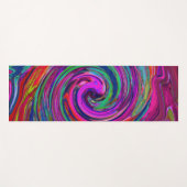Groovy Abstrakt Retro Magenta Dark Rainbow Swirl Yogamatte (Vorderseite (Horizontal))