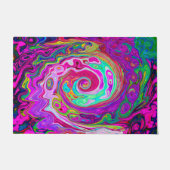 Groovy Abstrakt Retro Magenta Rainbow Swirl Fußmatte (Vorderseite)