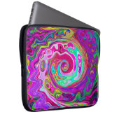 Groovy Abstrakt Retro Magenta Rainbow Swirl Laptopschutzhülle (Vorne Rechts)