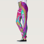 Groovy Abstrakt Retro Magenta Rainbow Swirl Leggings (Links)