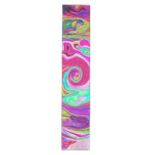 Groovy Abstrakt Retro Magenta Rainbow Swirl Mittelgroßer Tischläufer (Vorderseite)
