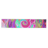 Groovy Abstrakt Retro Magenta Rainbow Swirl Mittelgroßer Tischläufer (Horizontal)