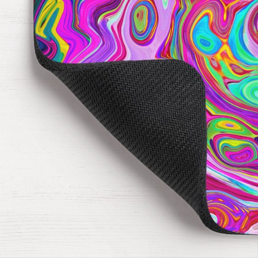 Groovy Abstrakt Retro Magenta Rainbow Swirl Mousepad (Ecke)