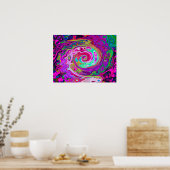 Groovy Abstrakt Retro Magenta Rainbow Swirl Poster (Küche)