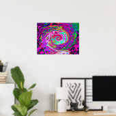 Groovy Abstrakt Retro Magenta Rainbow Swirl Poster (Heimbüro)