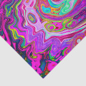 Groovy Abstrakt Retro Magenta Rainbow Swirl Seidenpapier (Ausschnitt)