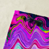 Groovy Abstrakt Retro Magenta Rainbow Swirl Strandtuch (Beispiel)