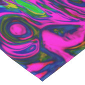 Groovy Abstrakt Retro Magenta Rainbow Swirl Tischdecke (Schrägansicht)