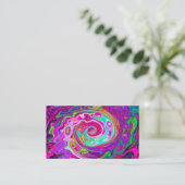 Groovy Abstrakt Retro Magenta Rainbow Swirl Visitenkarte (Stehend Vorderseite)