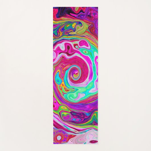 Groovy Abstrakt Retro Magenta Rainbow Swirl Yogamatte (Vorderseite)