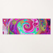 Groovy Abstrakt Retro Magenta Rainbow Swirl Yogamatte (Vorderseite (Horizontal))